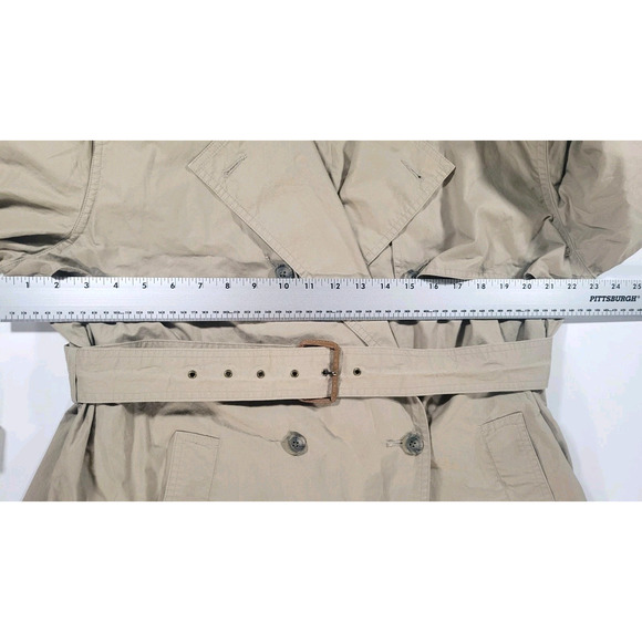 Vintage 1980's Abercrombie & Fitch Mens Large Beige Trench Coat - Picture 6 of 8
